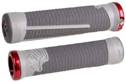 ODI "AG-2 AARON GWIN" LOCK-ON GRIP Color: Grey - Red Clamp