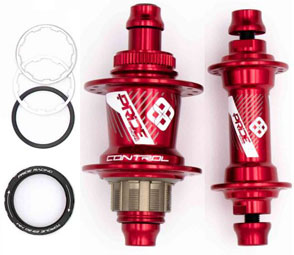 PRIDE  'CONTROL' EXPERT 28H  BMX Disc-Hubs Set Red