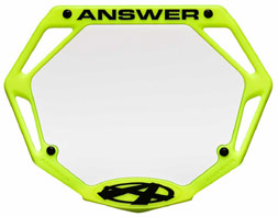 ANSWER '3-D" PRO Number Plate FLO YELLOW