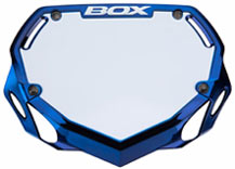 BOX PHASE1 Numberplate SMALL CHROME BLUE