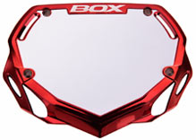 BOX PHASE1 Numberplate SMALL CHROME RED